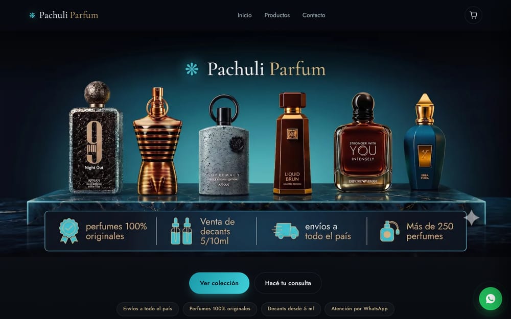 Landing de Pachulí Parfum
